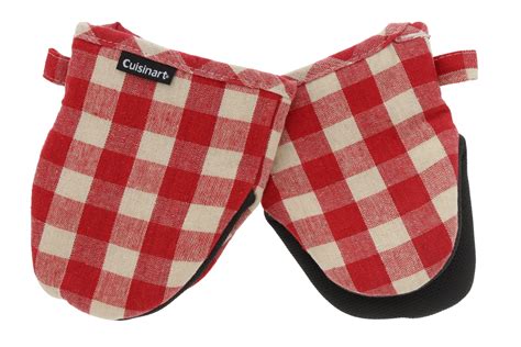 Cuisinart Buffalo Check Mini Oven Mitts – 2 Pack, Red and Ivory Plaid ...