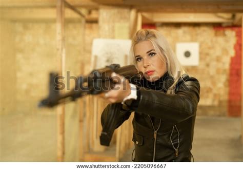 Girl Aims Ak 47 Shooting Range Stock Photo 2205096667 | Shutterstock