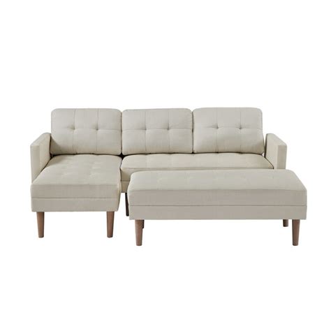 Living room sofa beige sectional sofa bed – SkandiShop