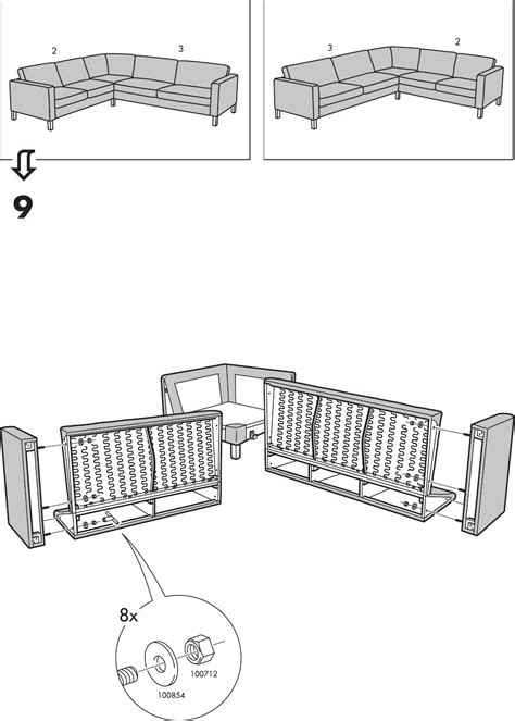 Ikea Karlstad Corner Sofa 2 3 Cover Assembly Instruction