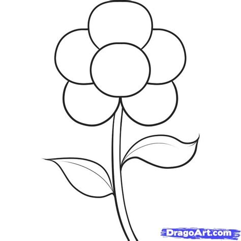 Easy Pics To Draw | how to draw an easy flower | Simple flower drawing ...