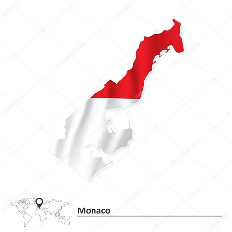 Monaco Flag Map - E Jurnal