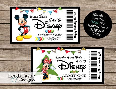 Print At Home Birthday Surprise Ticket Christmas Surprise