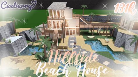 Bloxburg | Hillside Beach House 131k | Speed Build - YouTube | Beach house interior design ...