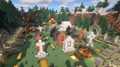 A cemetery I built : Minecraftbuilds