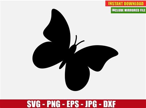 132 Cricut Silhouette Simple Butterfly Svg SVG PNG EPS DXF File