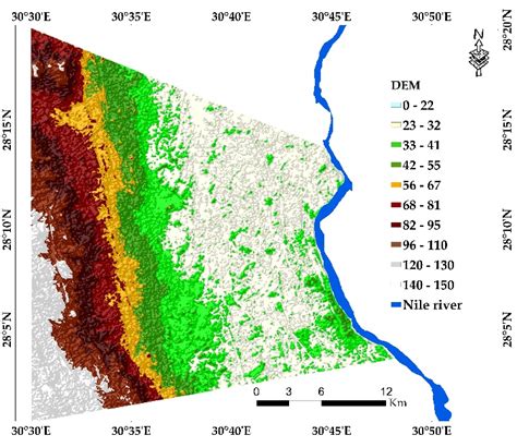 Digital elevation model (DEM) of area under investigation. | Download ...