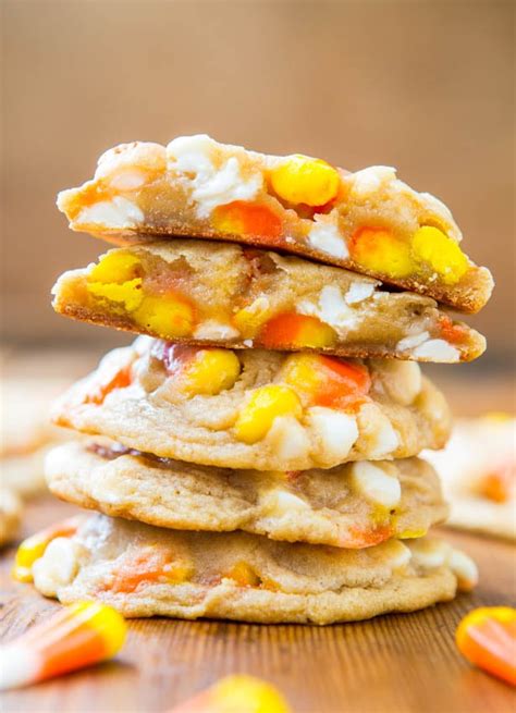 White Chocolate Candy Corn Cookies - Averie Cooks