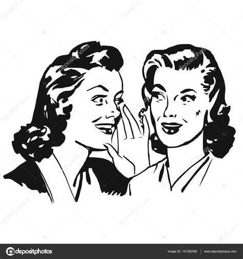 Two Vintage Girls Gossip Stock Vector Image by ©mail.hebstreit.com ...