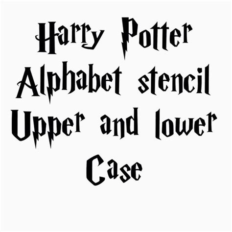 Harry Potter stencil font full alphabet upper and lower case letters template airbrush paint ...