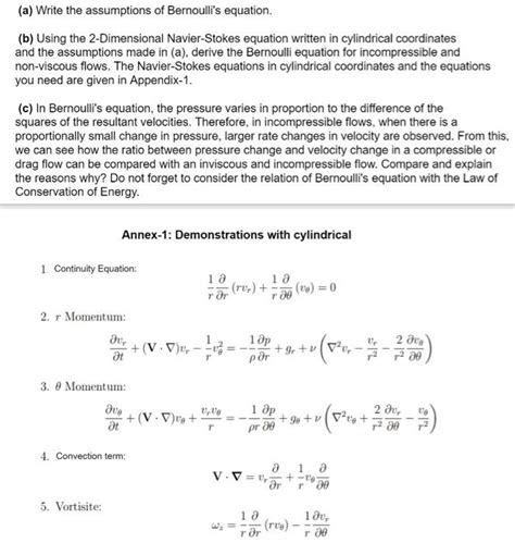 Solved (a) Write the assumptions of Bernoulli's equation. | Chegg.com