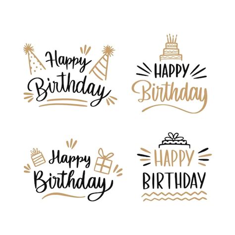 Free Vector | Lettering birthday badge collection