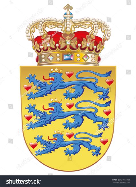 Vector Coat Arms Denmark Stock Vector (Royalty Free) 131555804 ...