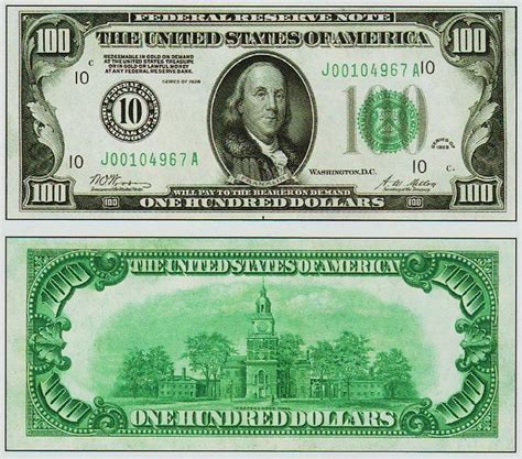 United States Treasury $100 Bill Featuring Benjamin Franklin Digital ...