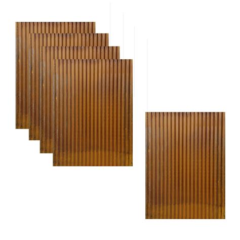 Corrugated Metal Wainscoting Wall Panel 5-Pack - Rust - 36" Height - Dakota Tin - Walmart.com