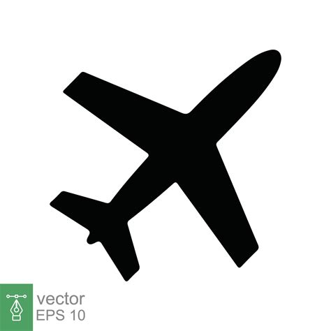 Airplane Icon Silhouette Vector Illustration