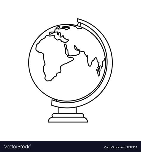 Globe icon outline style Royalty Free Vector Image