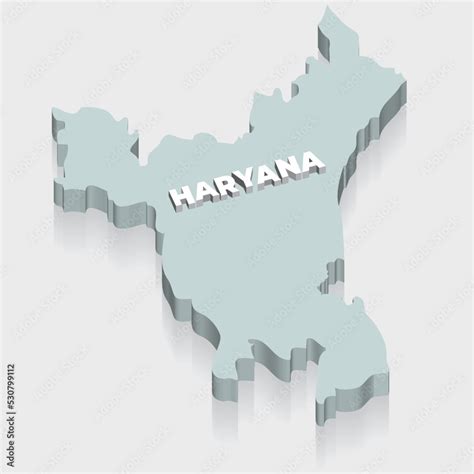 Haryana 3d map, state of India. Stock Vector | Adobe Stock