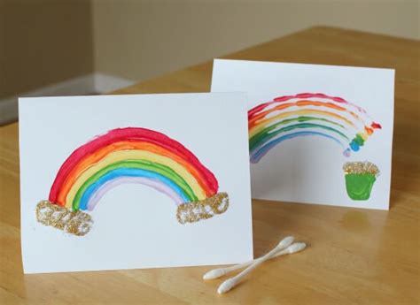 Rainbow-Painting-with-Qtips • K4 Craft