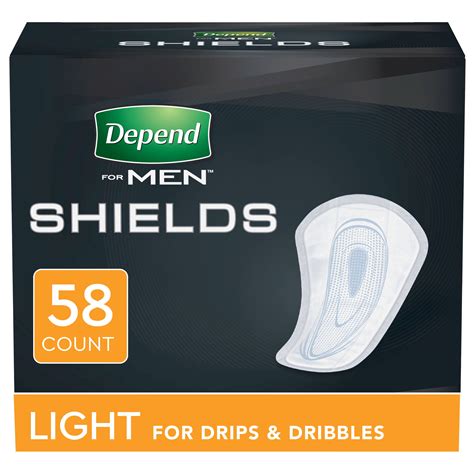 Depend Incontinence Shields, Pads for Men, Light Absorbency, 58 Count - Walmart.com - Walmart.com