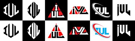 IUL letter logo design in six style. IUL polygon, circle, triangle ...