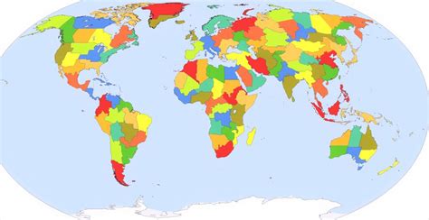 Mapamundi Político Mudo 🥇 Mapa del mundo en Blanco sin nombres