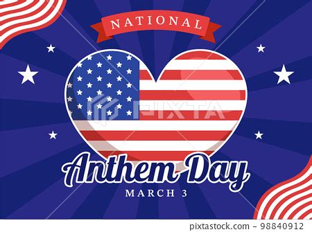 National Anthem Day on March 3 Illustration... - Stock Illustration ...