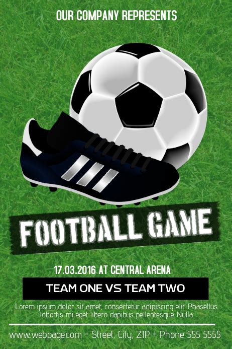 football soccer game flyer template | PosterMyWall