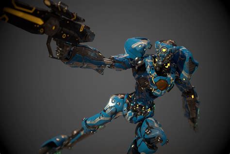 ArtStation - Blue Robot with Gun | Resources