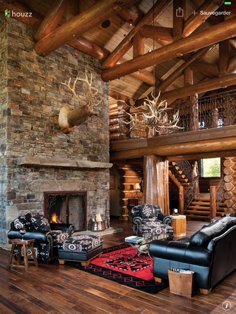 Log Cabin Fireplace, Log Cabin Living Room, Log Cabin Homes, Living ...