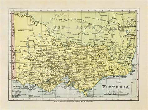 Vintage Wall Map of Victoria, Buy Vintage Map of VIC | Shop Mapworld