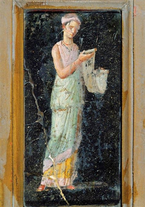 Fresco depicting a woman browsing through a scroll. Pompeii. | Ancient ...