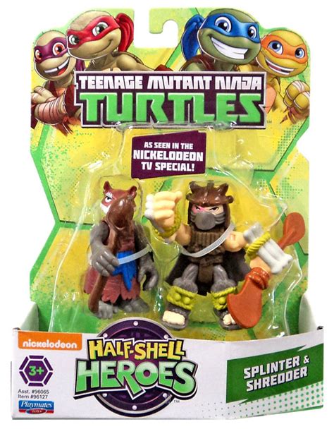 Teenage Mutant Ninja Turtles TMNT Half Shell Heroes Splinter Shredder Action Figure 2-Pack ...