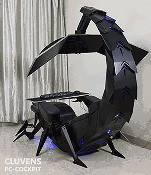 this giant scorpion gaming chair is a zero-gravity computer workstation that cocoons you