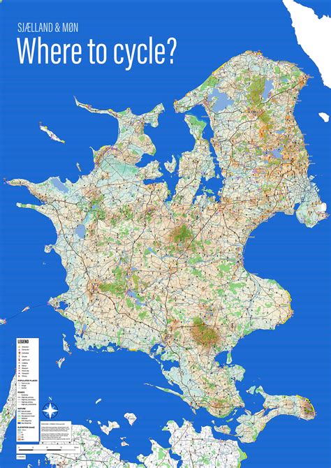 Cycling map of Sjælland and Møn, Denmark on Behance