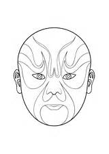 Chinese Opera Mask coloring Page  Free Printable Coloring Pages sketch template