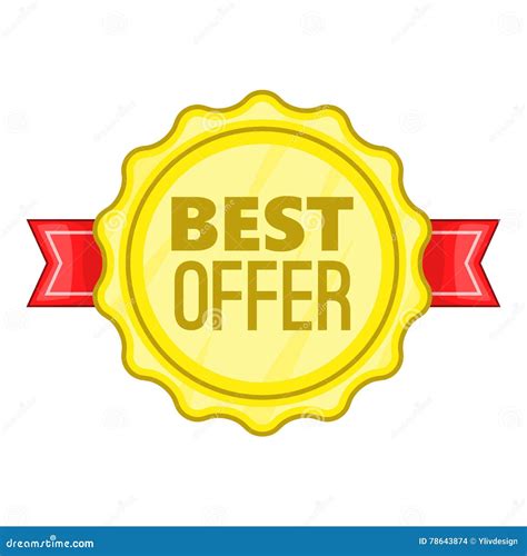 Best Offer Label Icon, Cartoon Style Stock Vector - Illustration of ...