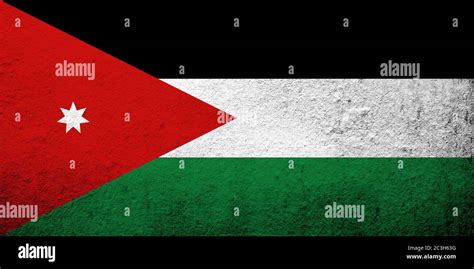 The Hashemite Kingdom of Jordan National flag. Grunge background Stock ...