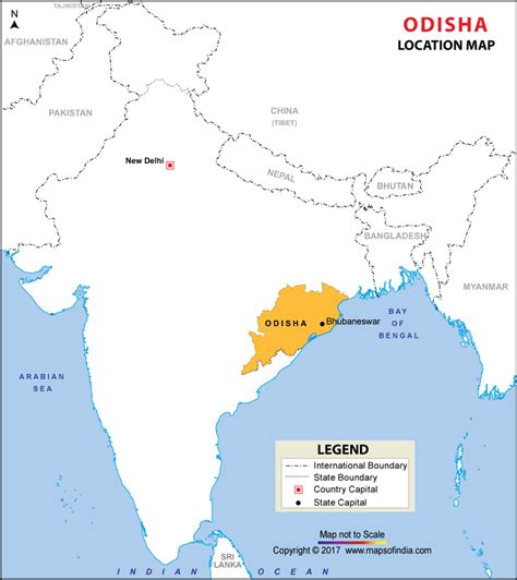 Location map of Odisha, Where is Odisha?