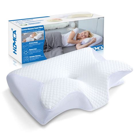 HOMCA Orthopedic Memory Foam Pillow, Cervical Contour for Neck Pain, Support for All Sleepers, 3 ...