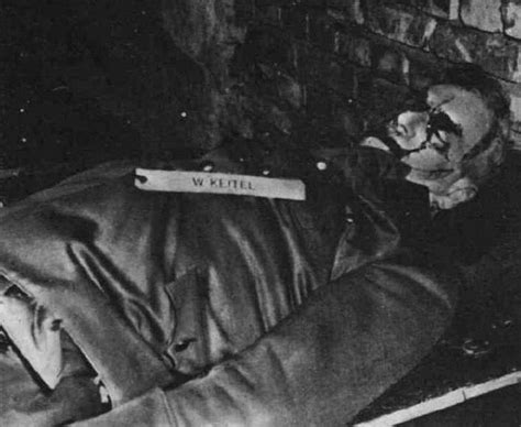 The body of Wilhelm Keitel after being hanged for war crimes on Oct. 16 ...