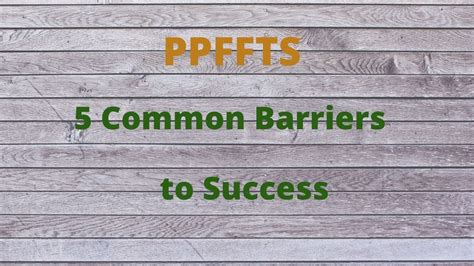 5 barriers to success - Do you know what your particular barriers to success are? - YouTube