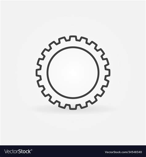 Gear or cog linear concept icon logo Royalty Free Vector