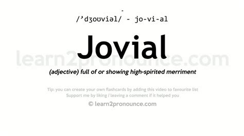 Pronunciation of Jovial | Definition of Jovial - YouTube