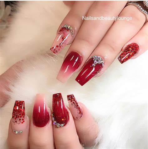 Pin by Ximena Sanchez on GRIPPER$ | Red ombre nails, Red nail art ...