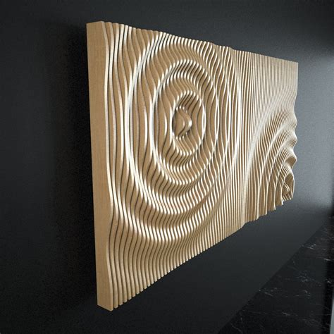 Parametric Wall Art The Circle Waves CNC cutting | Etsy