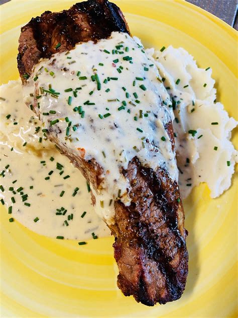 Steak with Garlic Chive Cream Sauce - Cooks Well With Others