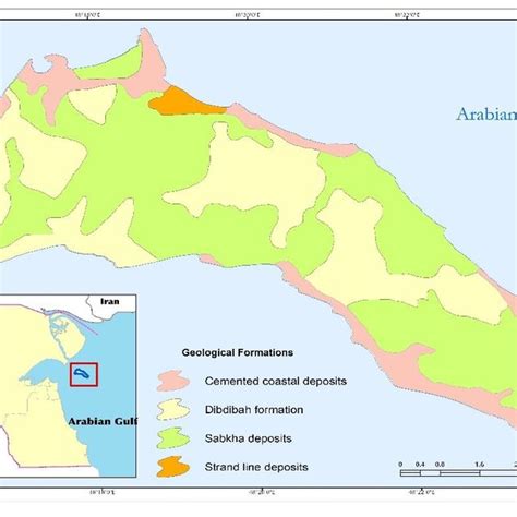 Geological map of Failaka Island, Source (KOC, 1985). | Download Scientific Diagram