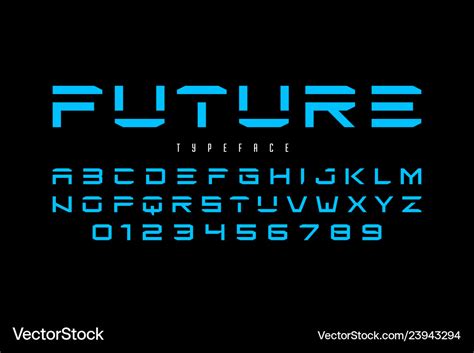 Futuristic font design Royalty Free Vector Image