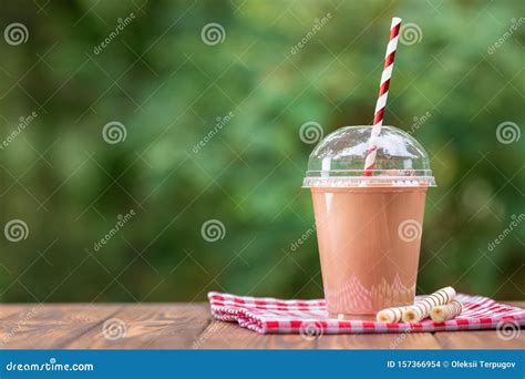 Milkshake in Disposable Plastic Cup Stock Photo - Image of disposable, nutrition: 157366954